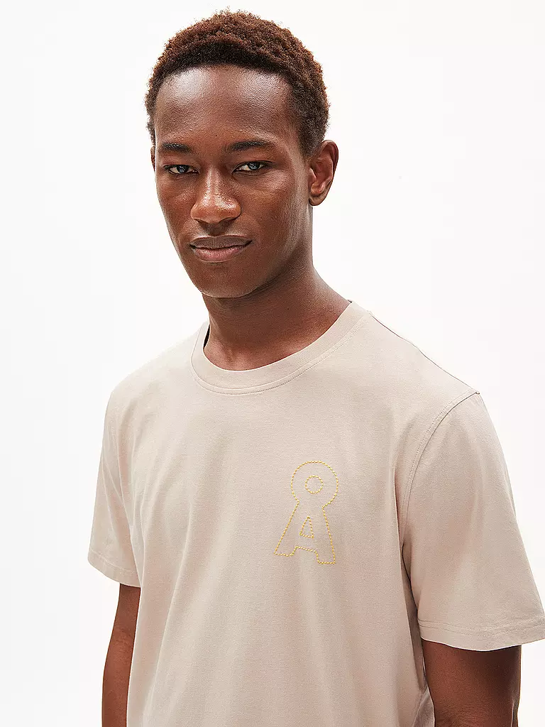 ARMEDANGELS | T-Shirt AADONI COLLEGE EBRO | Beige