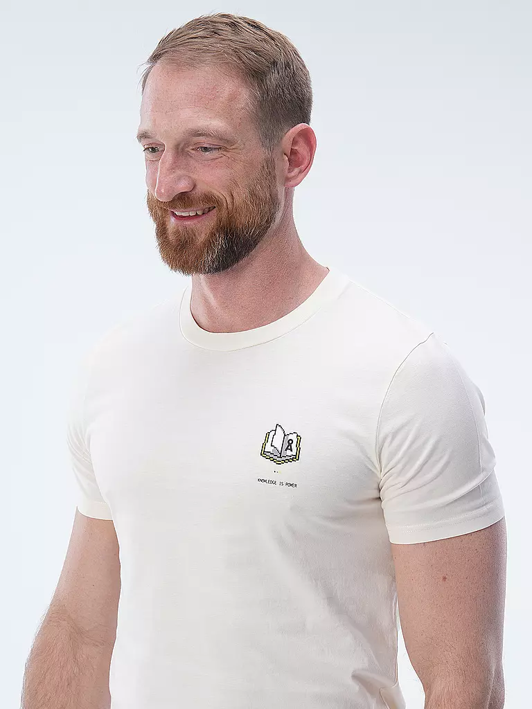 ARMEDANGELS | T-Shirt JAAMES KNOWLEDGE | Crema