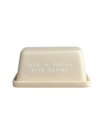 ASA SELECTION | Mantequillera 16x11x7,5 cm LIFE IS BETTER WITH BUTTER Beige