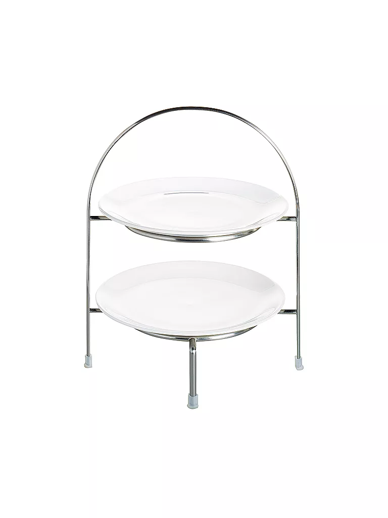 ASA SELECTION | Etagere de 2 niveles para platos de postre de 28 cm | Plata