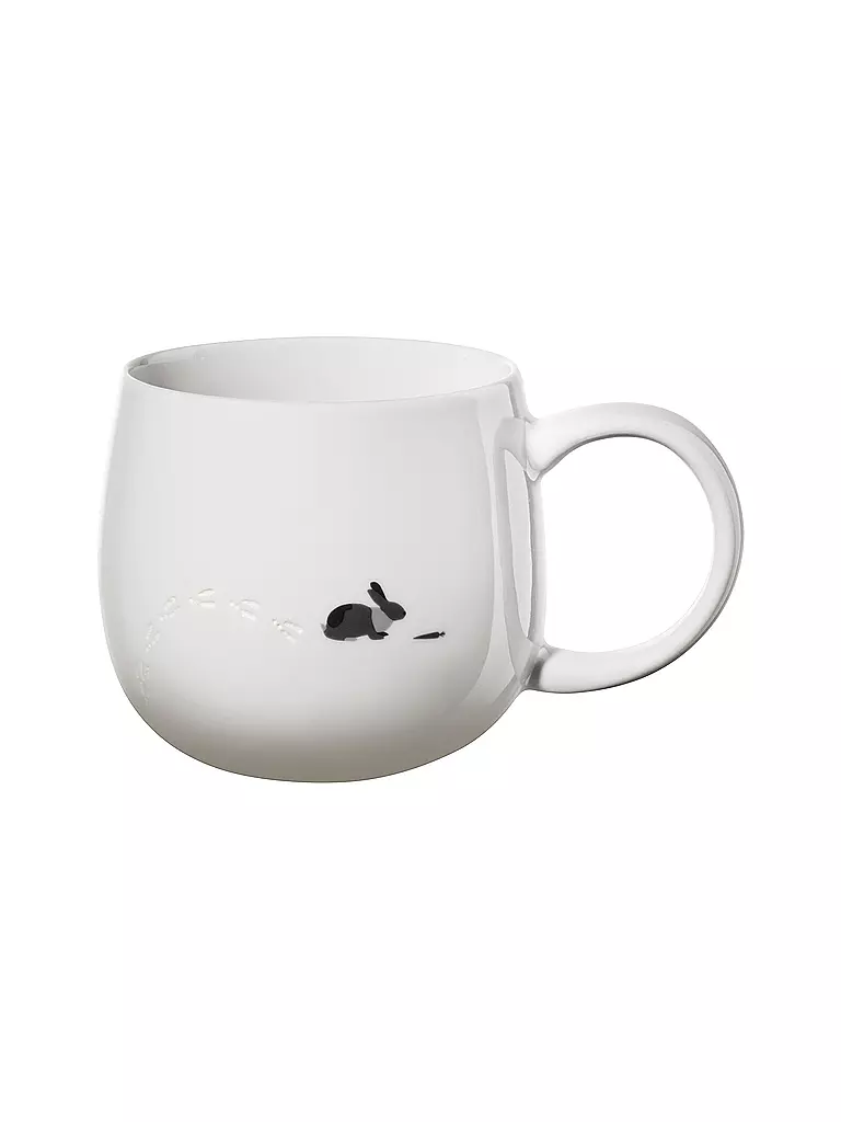 ASA SELECTION | Henkelbecher 0,4l MAGU-FOOTPRINTS Rabbit | Blanco