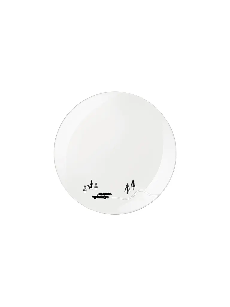 ASA SELECTION | Plato de postre navideño 20,5 cm Skidding Xmas | Blanco