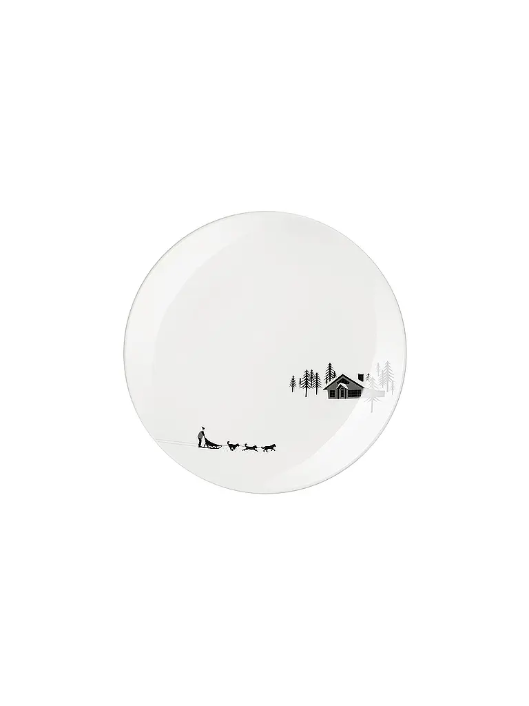 ASA SELECTION | Plato de postre navideño 20,5cm Sled Dogs | Blanco