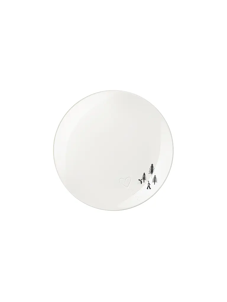 ASA SELECTION | Plato de postre navideño de 20,5 cm Heart in the Snow | Blanco