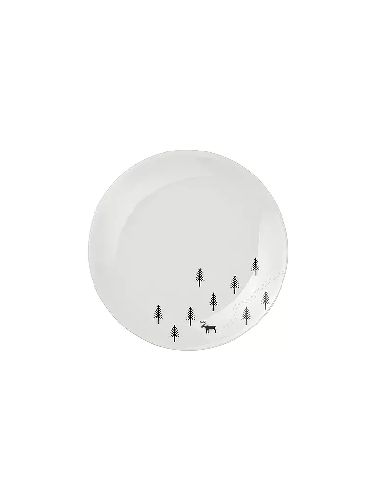 ASA SELECTION | Plato de postre navideño SNOW TRACKS 20,5cm Joy / Snow Tracks | Blanco