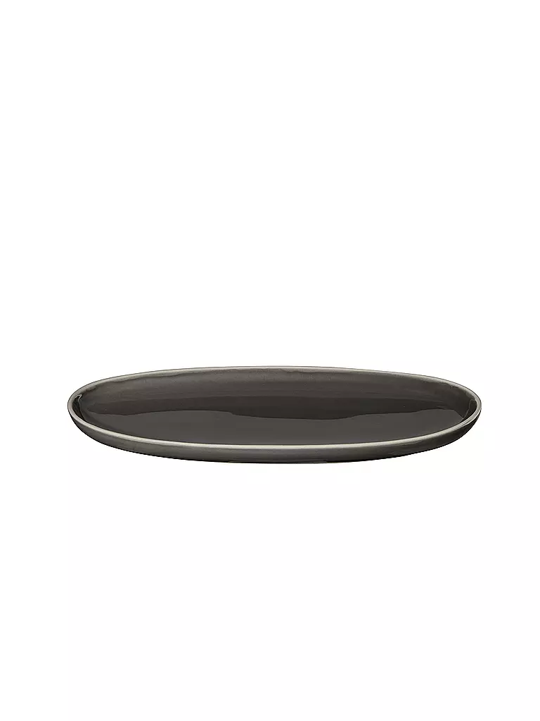 ASA SELECTION | Plato ovalado para aperitivos 20x10cm SEMANA Caviar | Gris