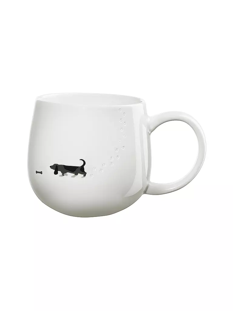 ASA SELECTION | Taza con asa 0,4l MAGU-FOOTPRINTS Dog | Blanco