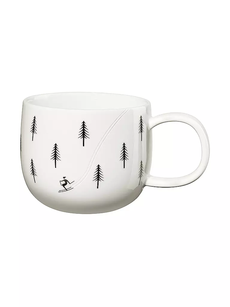 ASA SELECTION | Taza con asa SKIING 400ml Joy / Snow Tracks | Blanco