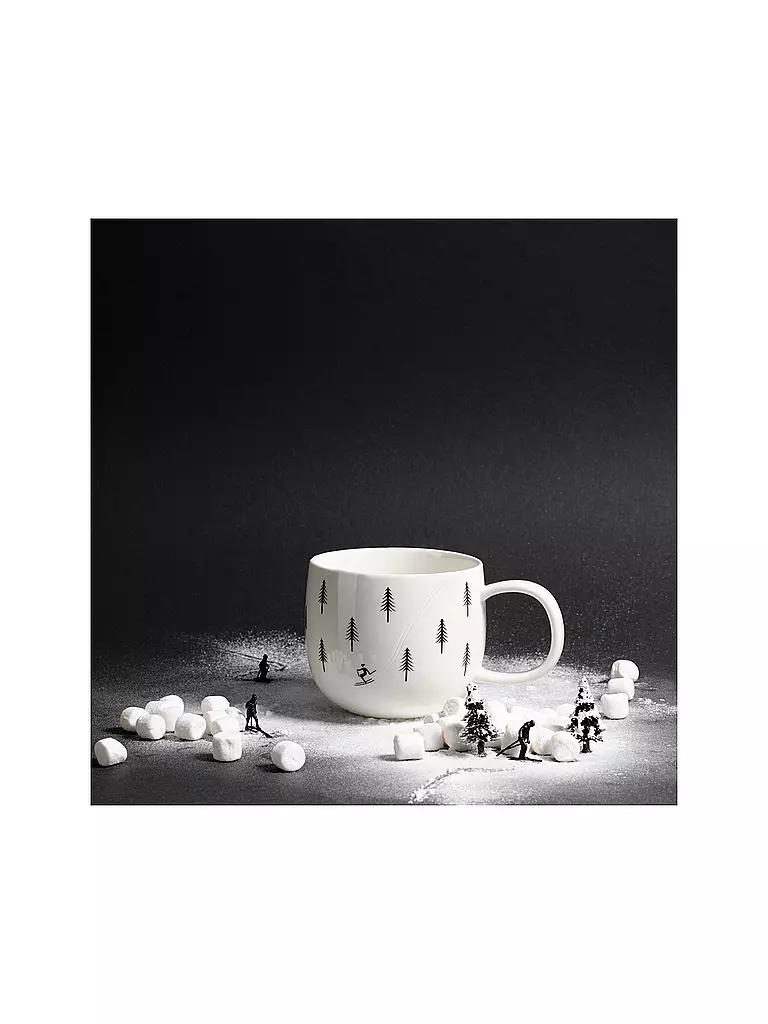 ASA SELECTION | Taza con asa SKIING 400ml Joy / Snow Tracks | Blanco