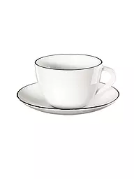 ASA SELECTION | Taza de café con plato "à table ligne noir" 210ml | Blanco