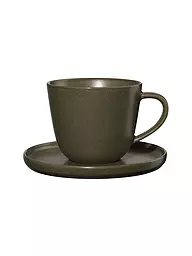 ASA SELECTION | Taza de café con plato 0,25 l Coppa Kuro/Negro | Verde oscuro