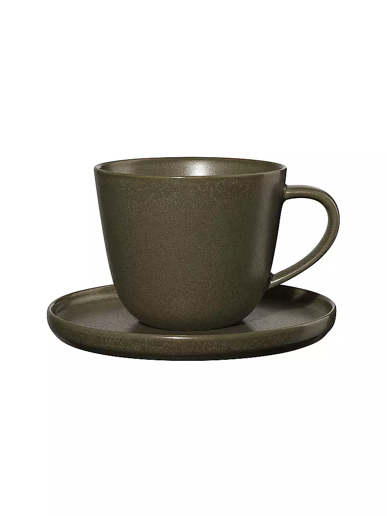ASA SELECTION | Taza de café con plato 0,25l Coppa Nori | Verde oscuro