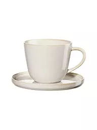 ASA SELECTION | Taza de café con plato 0,25 l Coppa Kuro/Negro | Beige