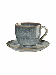 ASA SELECTION | Taza de capuchino con platillo 0,23 l Saisons Sand | Azul claro