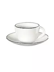 ASA SELECTION | Taza de espresso con platillo "à table ligne noir" 70ml | Blanco