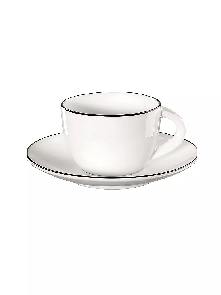 ASA SELECTION | Taza de espresso con platillo "à table ligne noir" 70ml | Blanco
