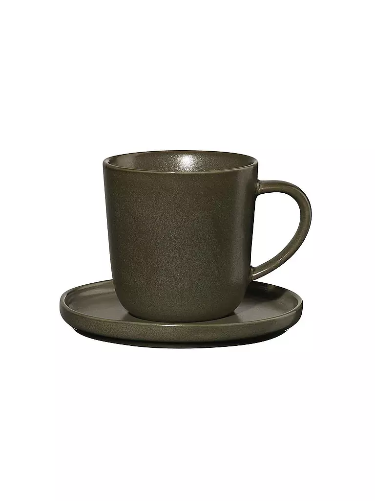 ASA SELECTION | Taza de espresso con platillo 0,08l Coppa Nori | Verde oscuro