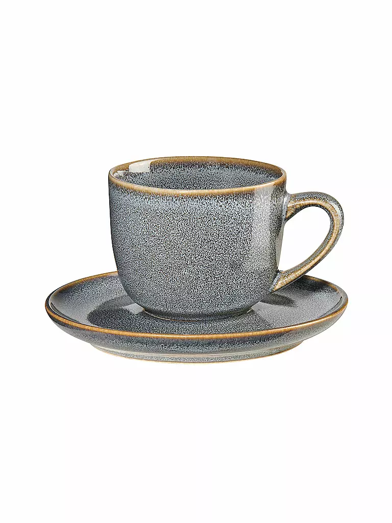 ASA SELECTION | Taza de espresso con platillo 0,09l Saisons Denim | Azul claro