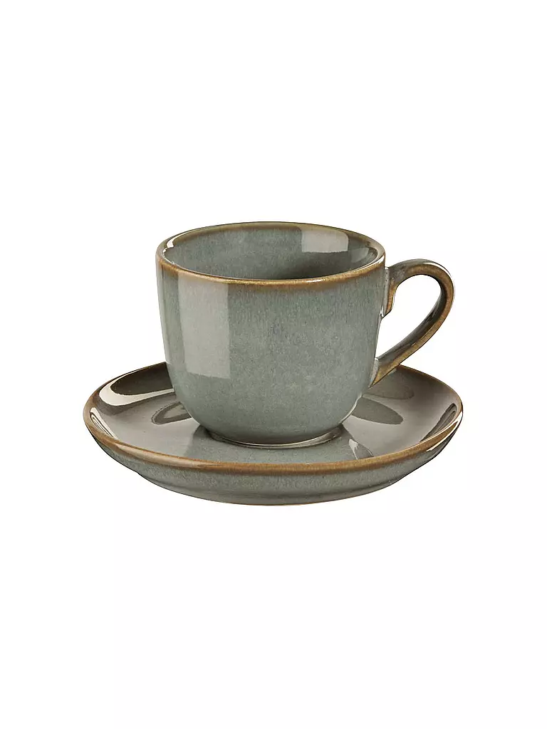 ASA SELECTION | Taza de espresso con platillo Saisons 0,09 l Eucalipto | grün
