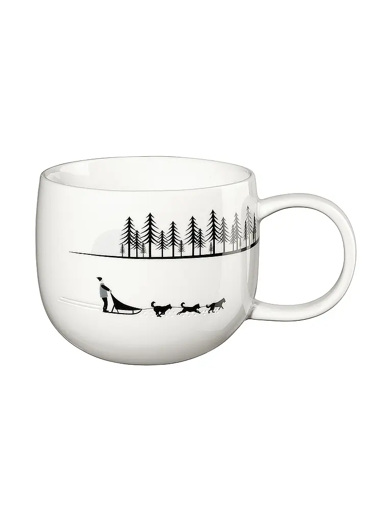 ASA SELECTION | Taza navideña con asa de 0,4 l Sled Dogs | Blanco