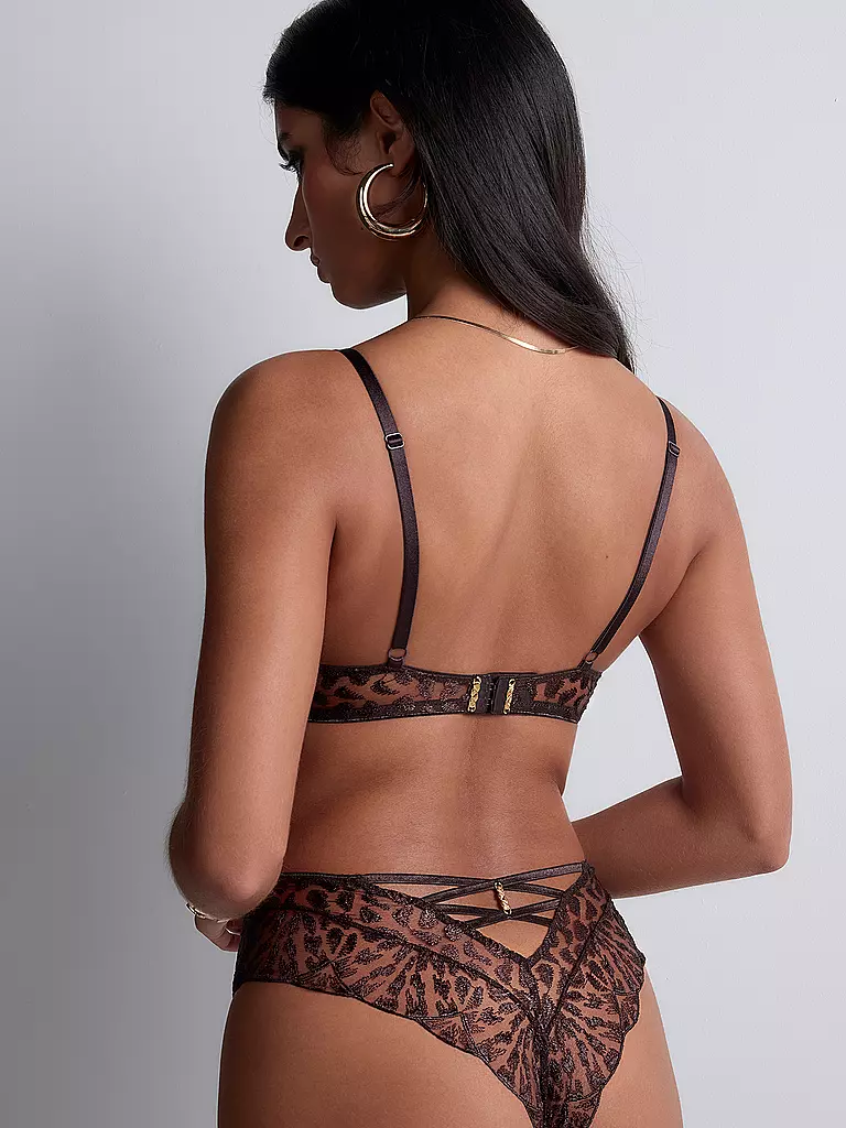 AUBADE | Sujetador con aros HALBSCHALE CRAZY IN LOVE satin brown | Marrón
