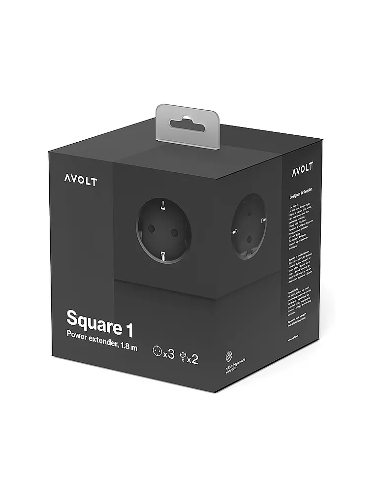 AVOLT | Regleta Square 1 F 1.8MT Stockholm Black |