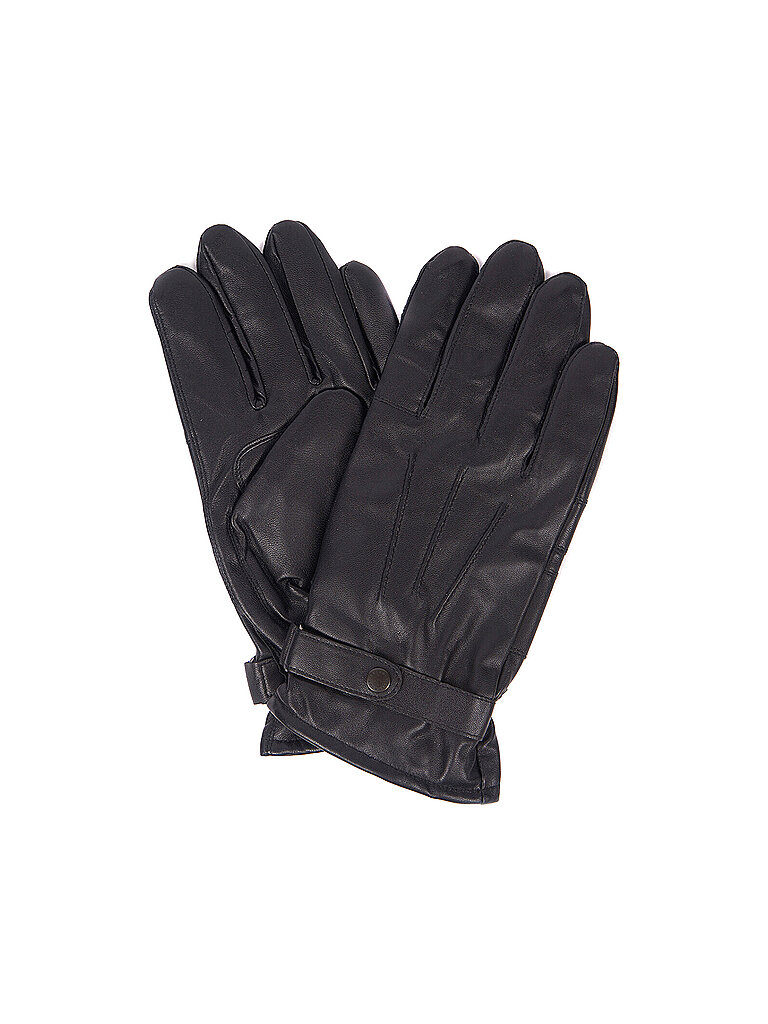 Barbour Guantes de cuero negro L
