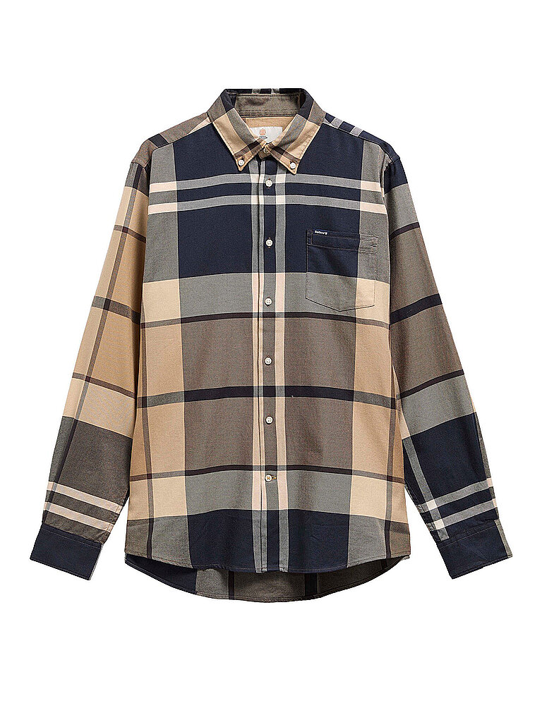 Para hombre. MSH4980 Camisa Dunoon Tartan Tailored beige (XL), Casual, Multicolor, Algodón, Manga larga