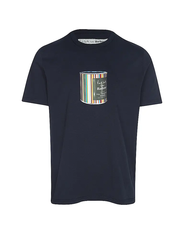 BARBOUR | Paul Smith loves Barbour Camiseta con gráfico de lata de cera | Azul oscuro