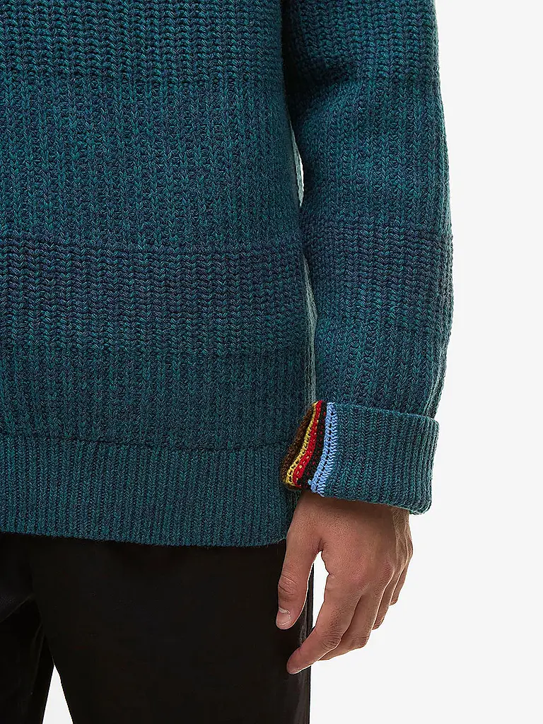 BARBOUR | Paul Smith loves Barbour Jersey Saddle con cuello redondo | Azul