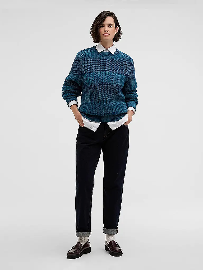 BARBOUR | Paul Smith loves Barbour Jersey Saddle con cuello redondo | Azul