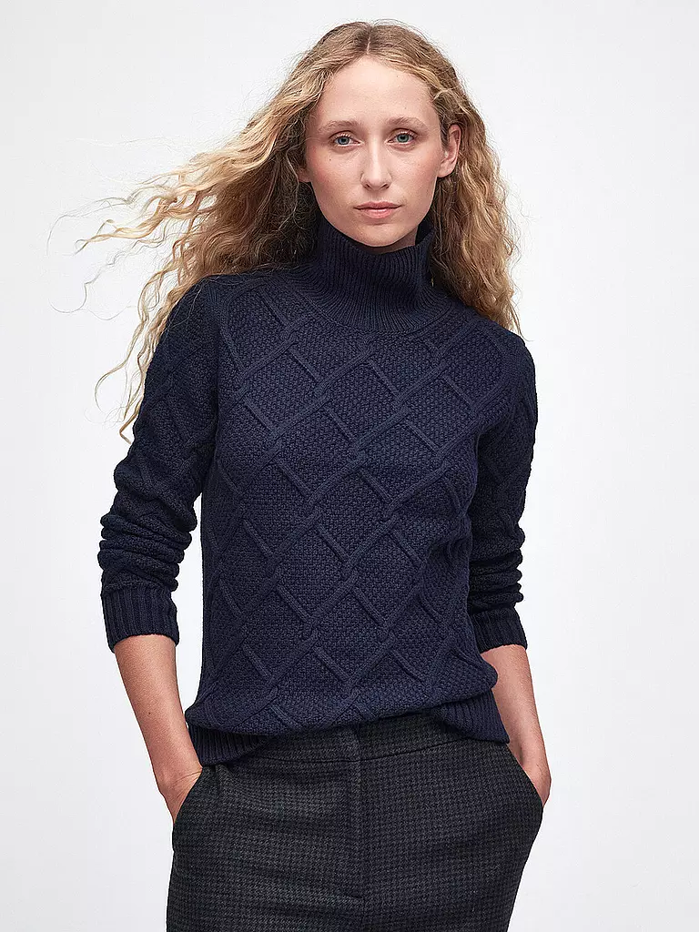 BARBOUR | Rollkragenpullover BURNE  | Azul oscuro