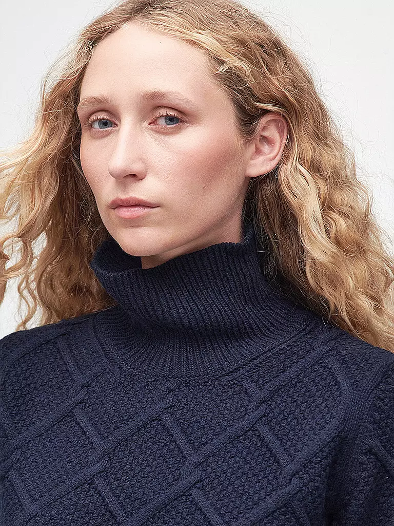 BARBOUR | Rollkragenpullover BURNE  | Azul oscuro
