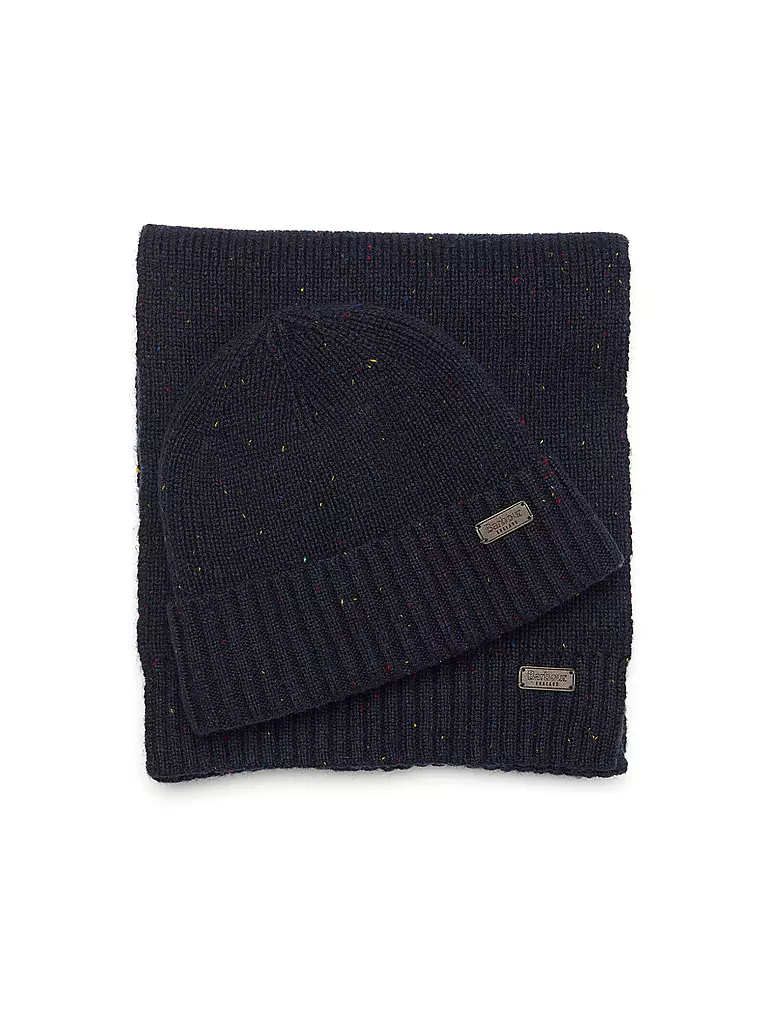 BARBOUR | Set de regalo de 2 piezas, bufanda y gorro CARLTON | Azul oscuro