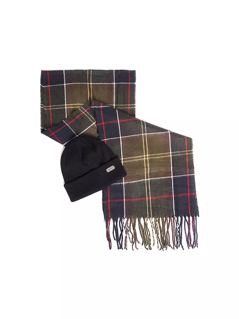 BARBOUR | Set de regalo de 2 piezas, bufanda y gorro SWINTON CHRISTMAS | Oliva