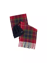 BARBOUR | Set de regalo de 2 piezas, bufanda y gorro SWINTON CHRISTMAS | Rojo