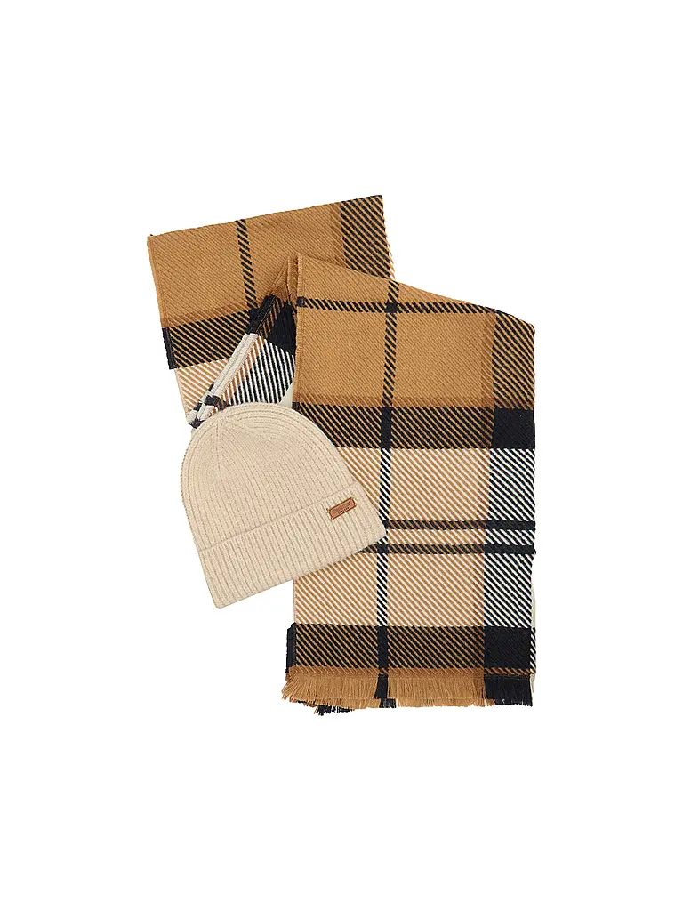 BARBOUR | Set de regalo gorro y bufanda PENDLE | Beige