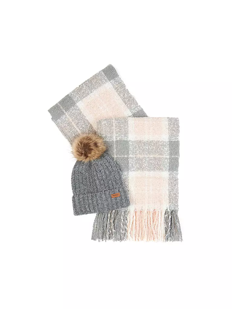 BARBOUR | Set de regalo gorro y bufanda SALTBURN | Gris