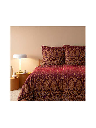 BASSETTI | Ropa de cama de satén 70x90cm / 140x200cm GOLD DECOR Burdeos