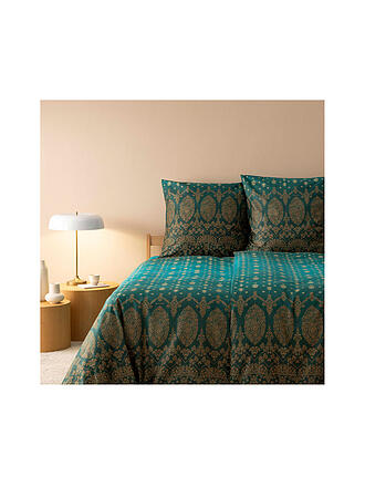 BASSETTI | Ropa de cama de satén 70x90cm / 140x220cm GOLD DECOR Verde esmeralda