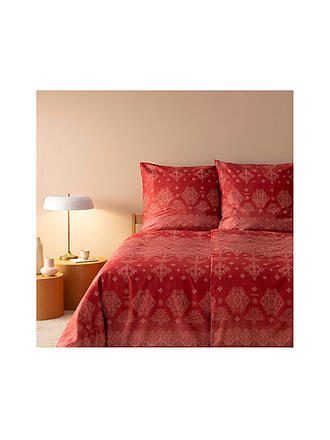 BASSETTI | Ropa de cama de satén 2x70x90cm/ 200x200cm KERALA Burdeos