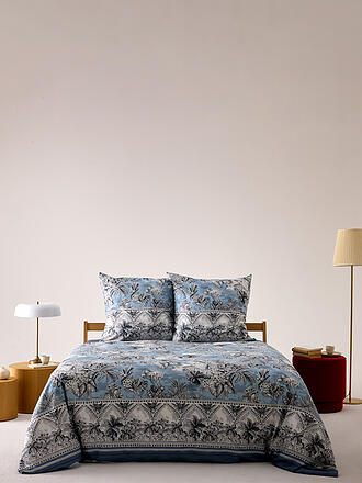 BASSETTI | Ropa de cama de satén BOBOLI 70x90cm/140x200cm Azul humo
