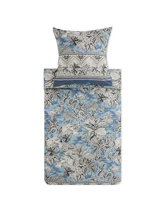 BASSETTI | Ropa de cama de satén BOBOLI 70x90cm/140x220cm Azul humo