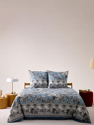 BASSETTI | Ropa de cama de satén BOBOLI 70x90cm/140x220cm Azul humo