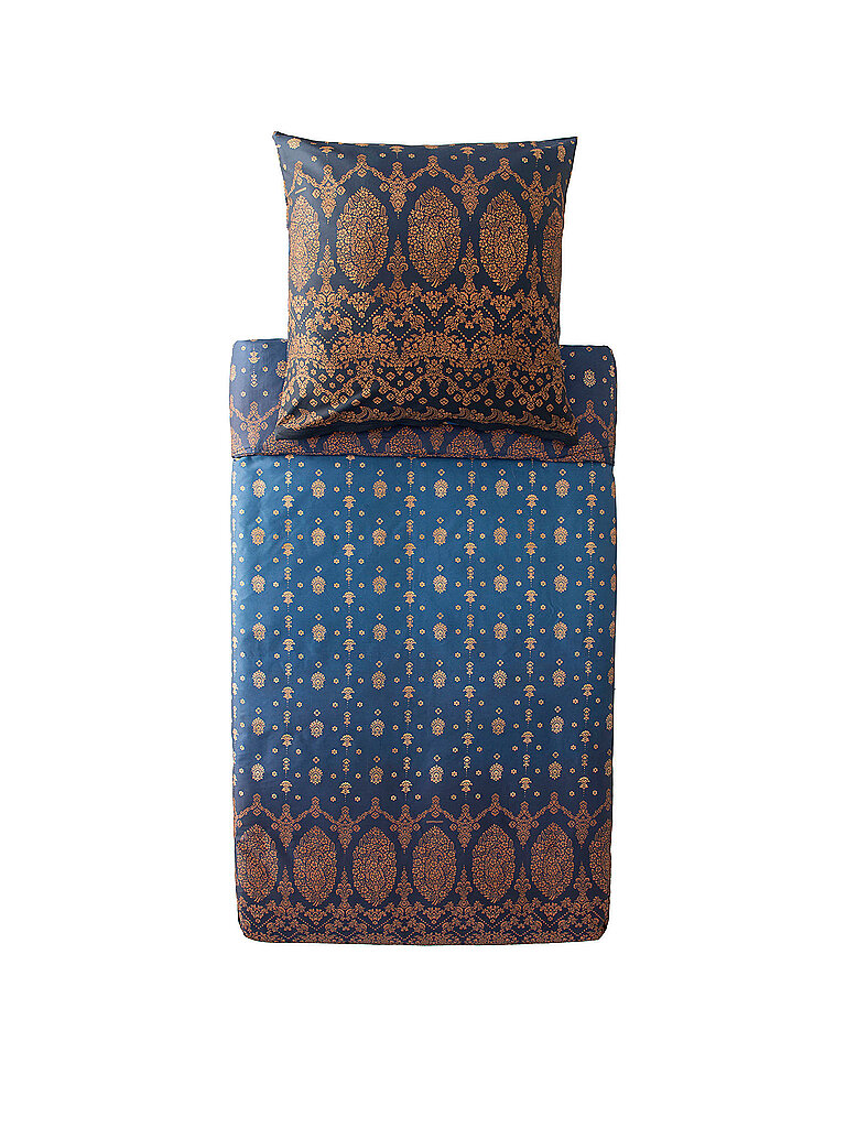 BASSETTI Ropa de cama de satén 70x90cm / 140x200cm GOLD DECOR Azul azul oscuro