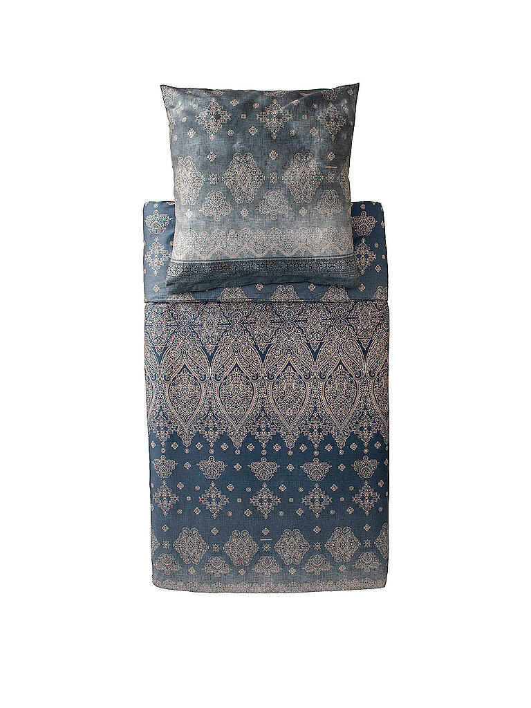 BASSETTI Ropa de cama de satén 70x90cm / 140x220cm KERALA Verde esmeralda gris