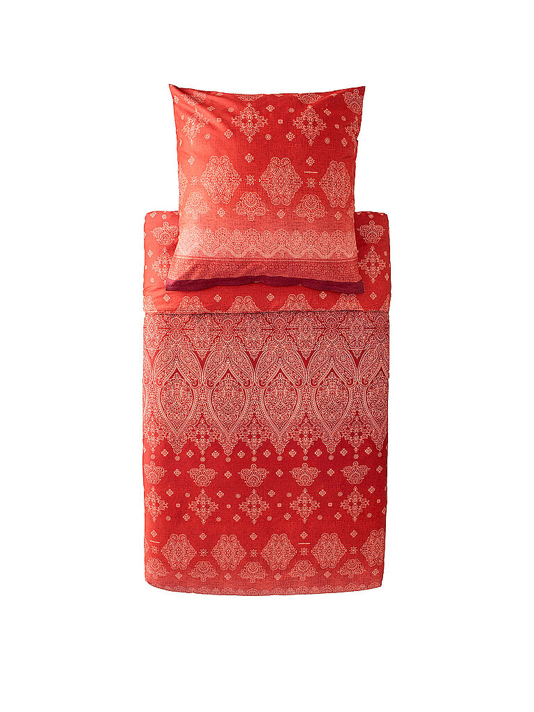 BASSETTI Ropa de cama de satén 2x70x90cm/ 200x200cm KERALA Burdeos rojo oscuro