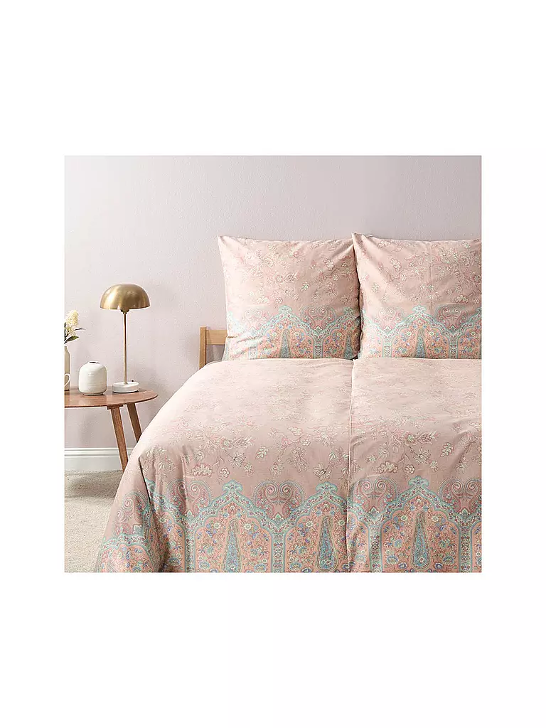 BASSETTI | Juego de cama de satén INDIAN ROSES 70x90cm/140x200cm Beige | beige