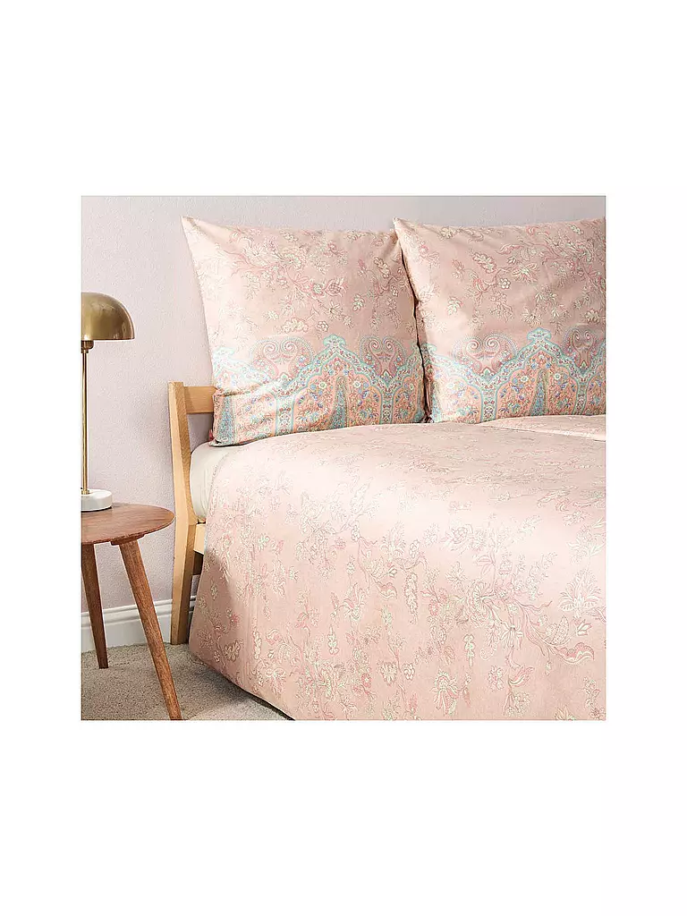 BASSETTI | Juego de cama de satén INDIAN ROSES 70x90cm/140x200cm Beige | beige