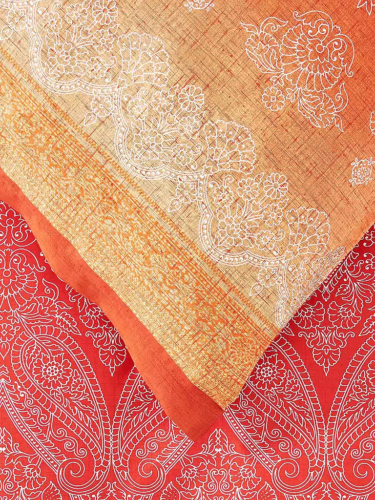 BASSETTI | Juego de cama de satén KERALA 70x90cm/140x200cm Naranja | 